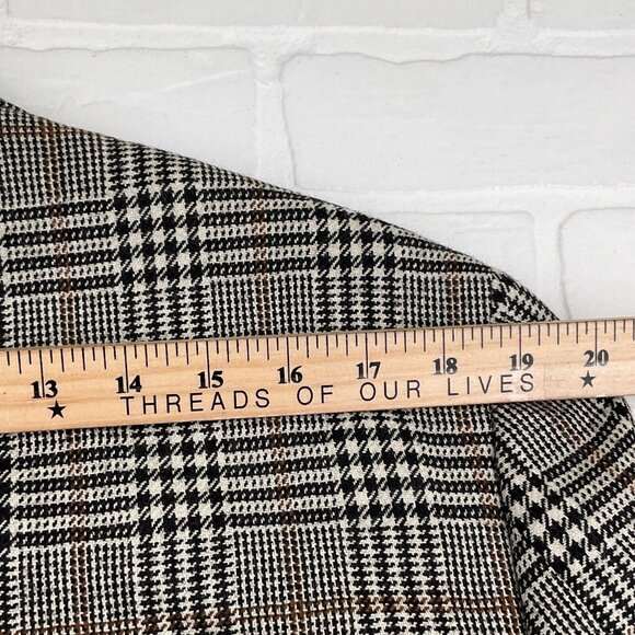 Hickey Blazer Men‎ 42R Black Brown Big Houndstooth Plaid Wool Suit Jacket VTG - Picture 12 of 14